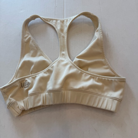 Mika Yoga Sports Bra Size Small Ivory Cream Deep V Top No Padding Athletic - Picture 1 of 8